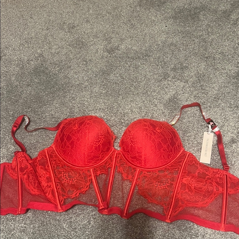 Victorias Secret Red Lace Bustier